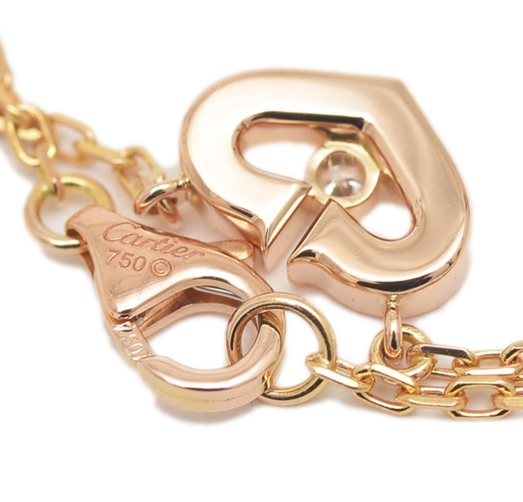 Cartier Rose Gold C Heart Necklace