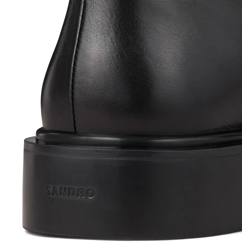 Sandro Zipped Leather Ankle Boots