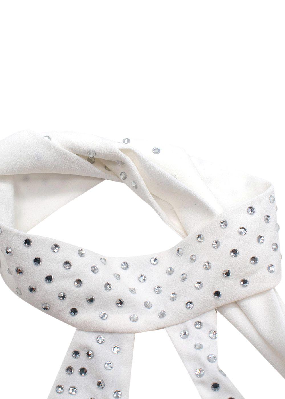 Amen White Rhinestone-Embellished Mini Dress