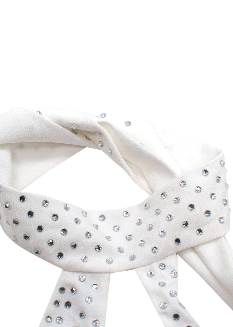 Amen White Rhinestone-Embellished Mini Dress