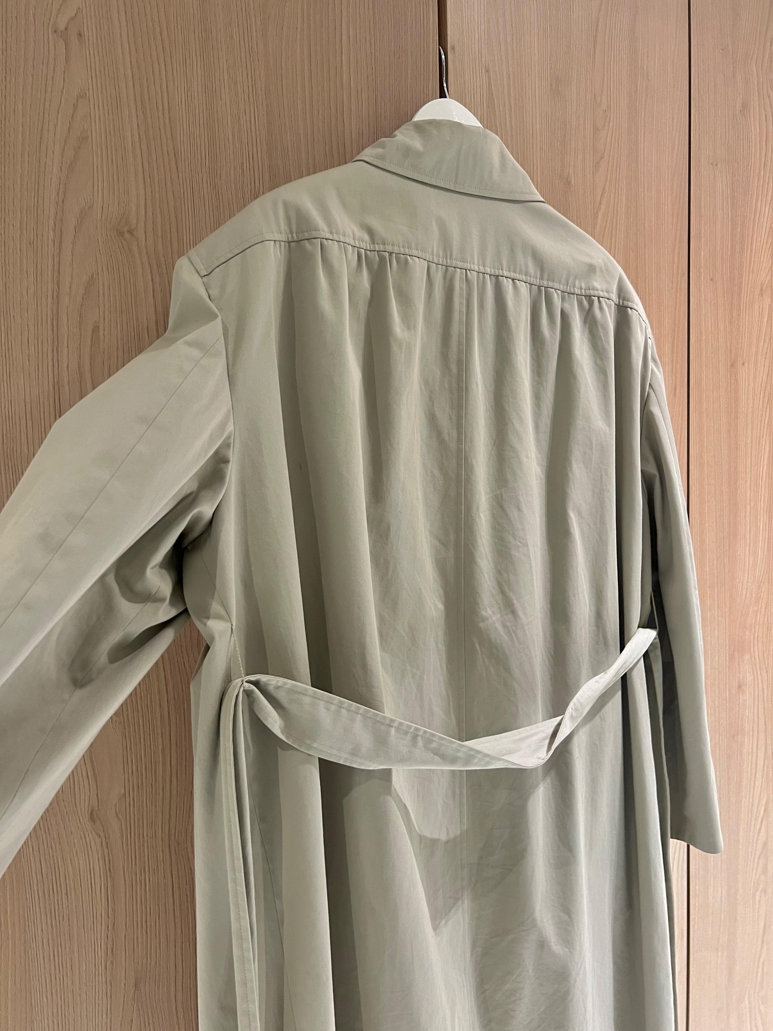 Beige Exaggerated Shoulder Trench Coat