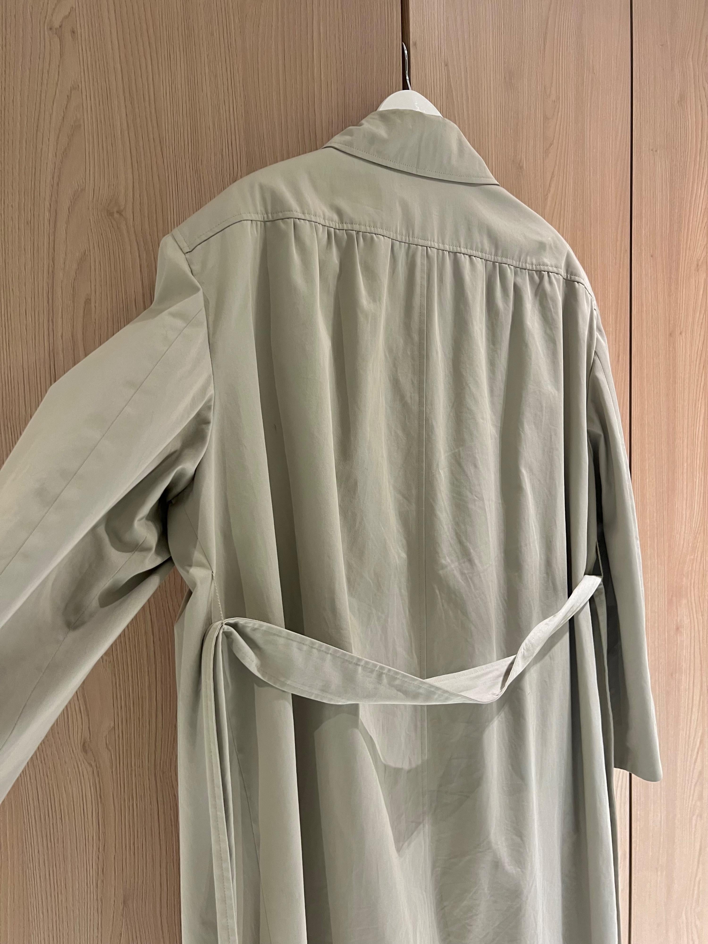 Beige Exaggerated Shoulder Trench Coat