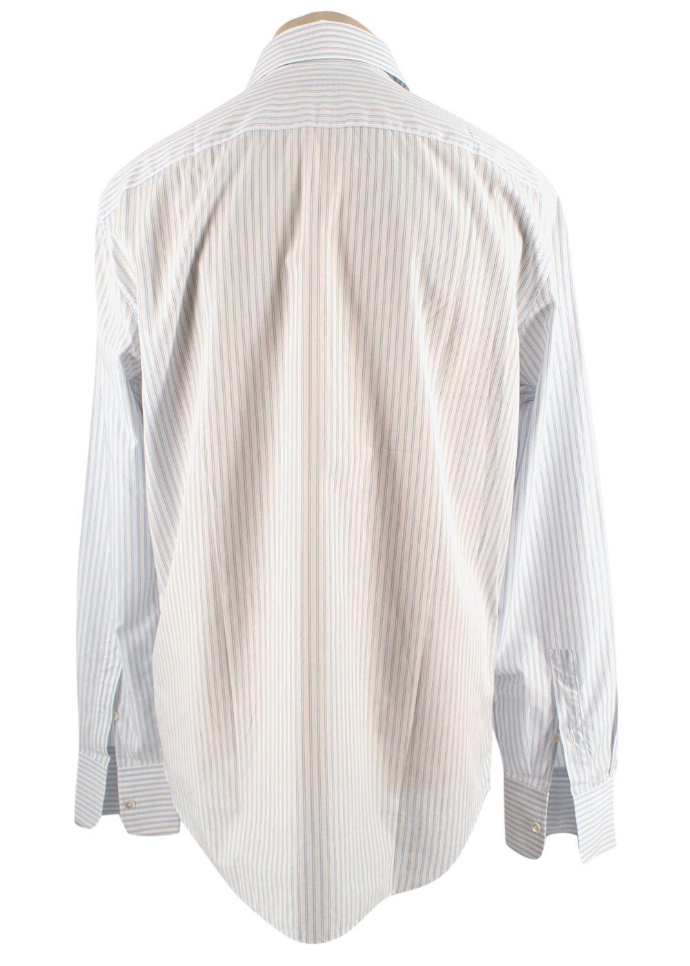 Blue Striped Cotton Dress Shirt