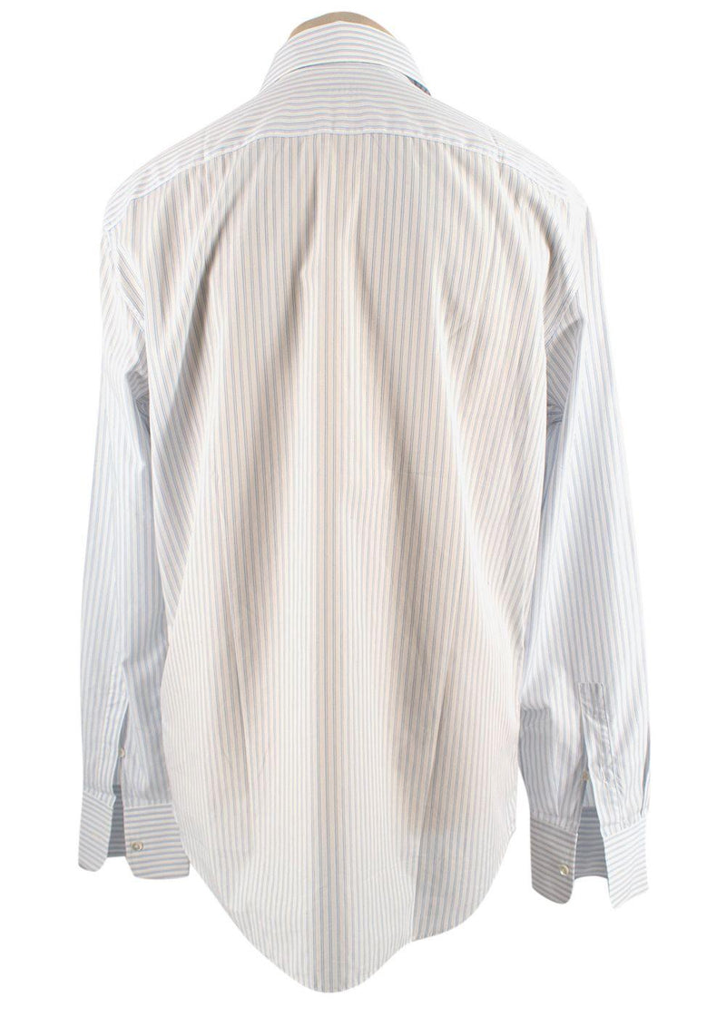Blue Striped Cotton Dress Shirt