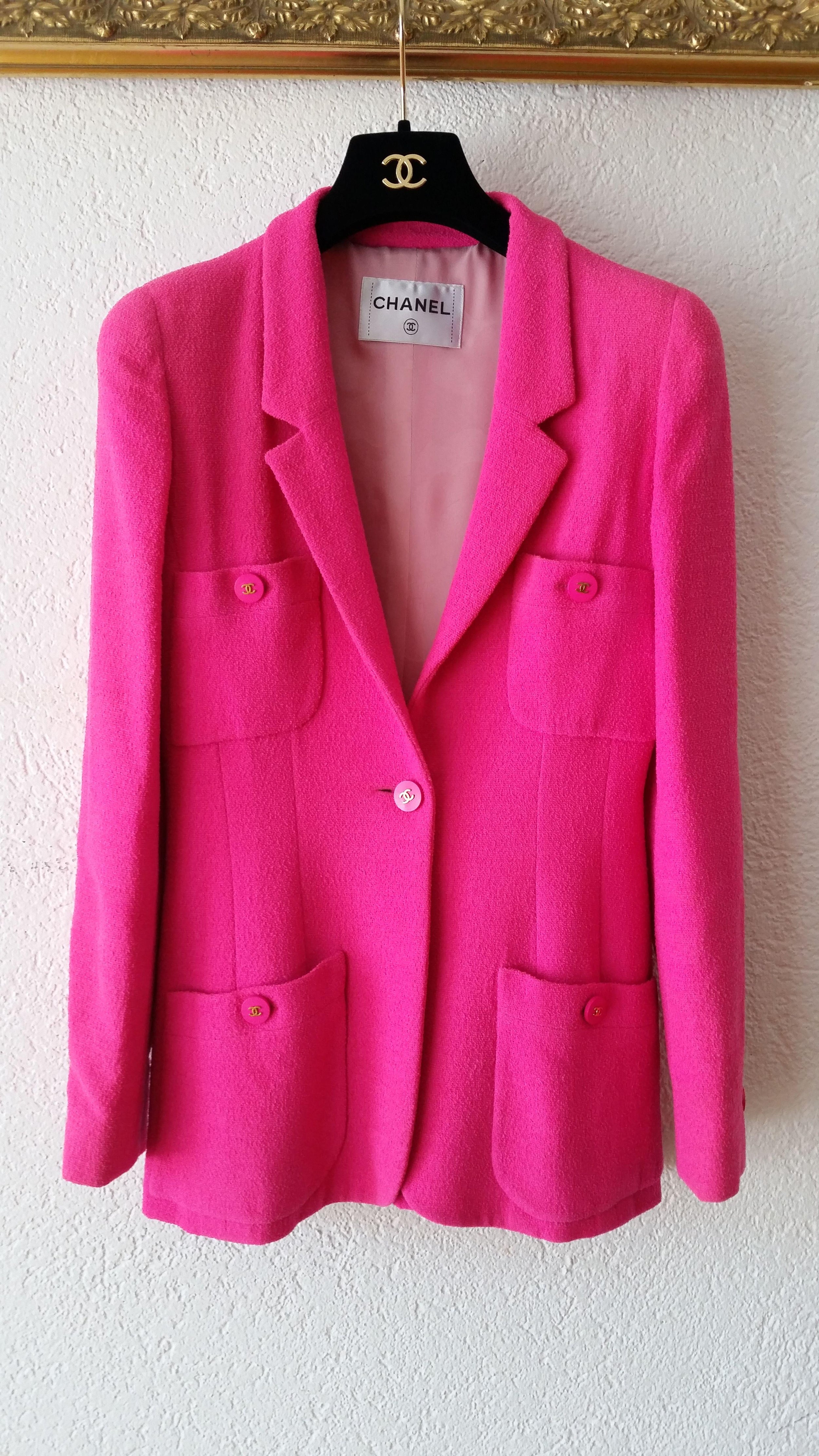 Fuchsia Single Breasted Tailored Jacket