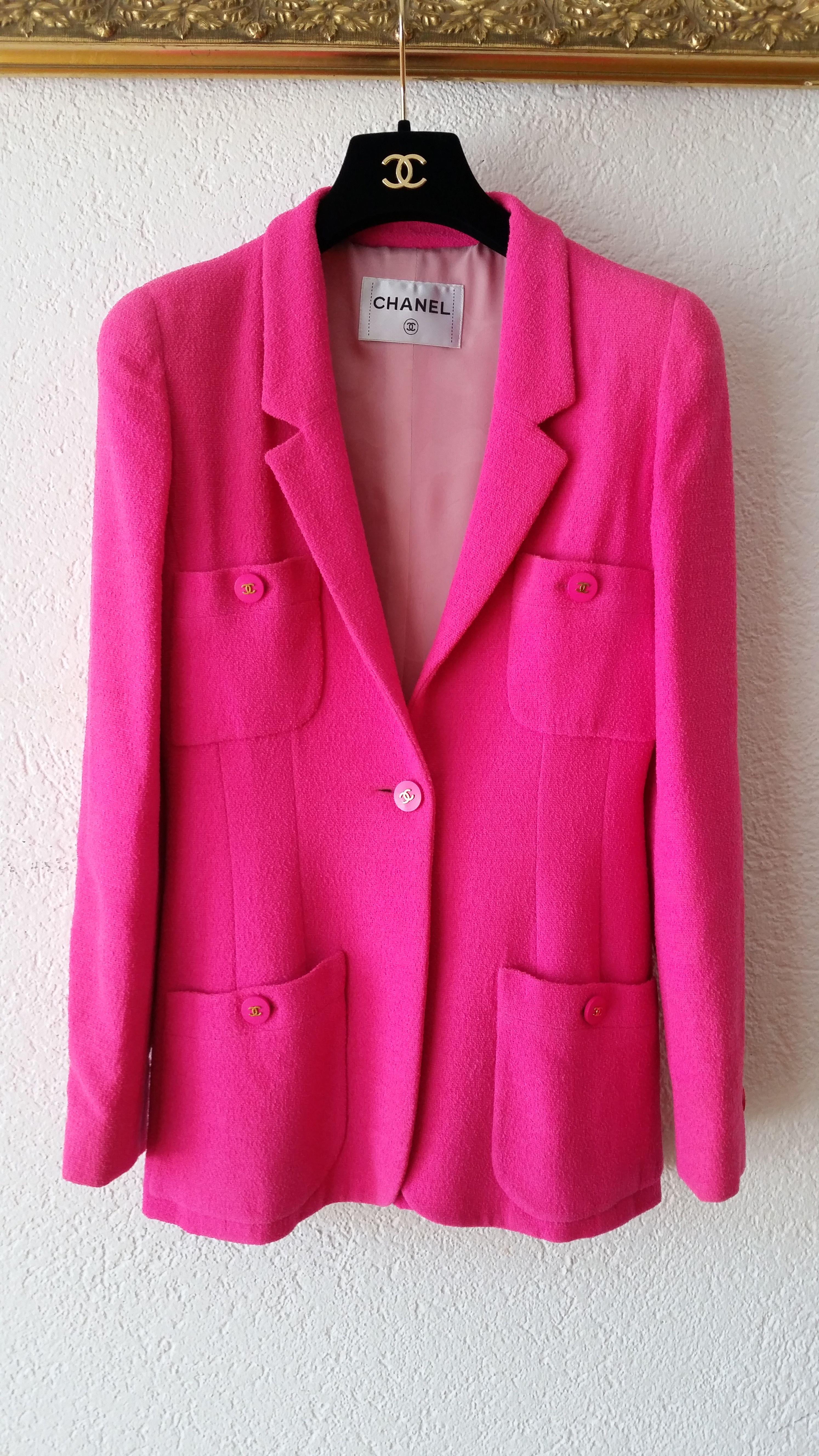 Fuchsia Single Breasted Tailored Jacket