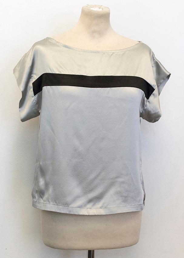 Osman Silver Satin Pyjama Top