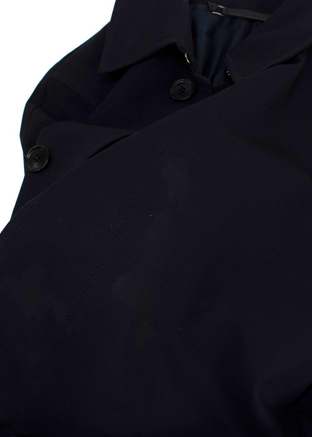 Ermenegildo Zegna Navy Longline Wool Coat