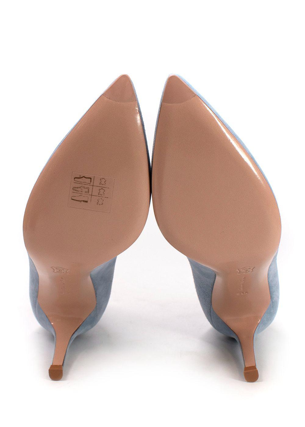 Gianvito Rossi Light Blue Gianvito Suede Pumps