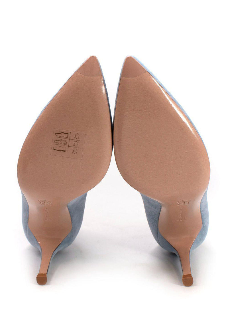 Gianvito Rossi Light Blue Gianvito Suede Pumps