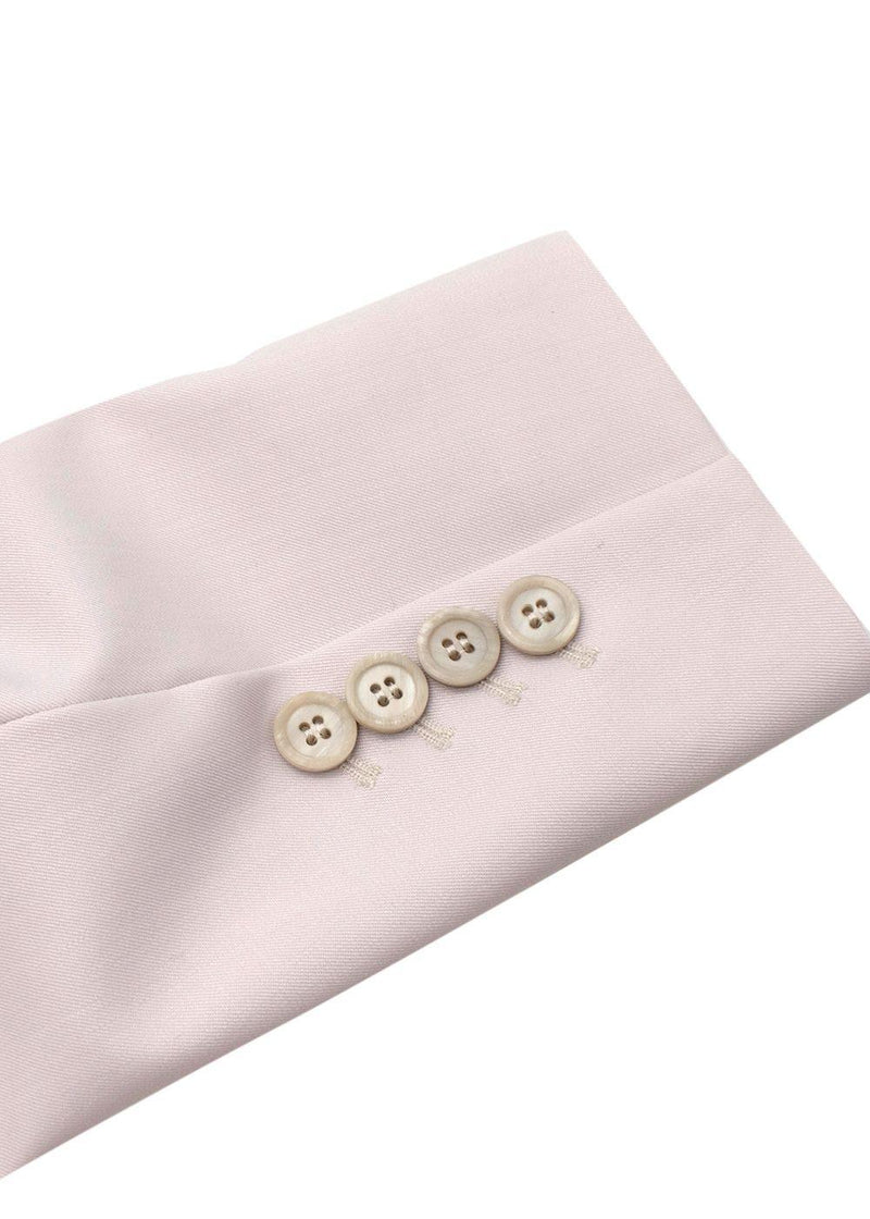 Bead Embellished Double Breasted Wool Blend Blazer