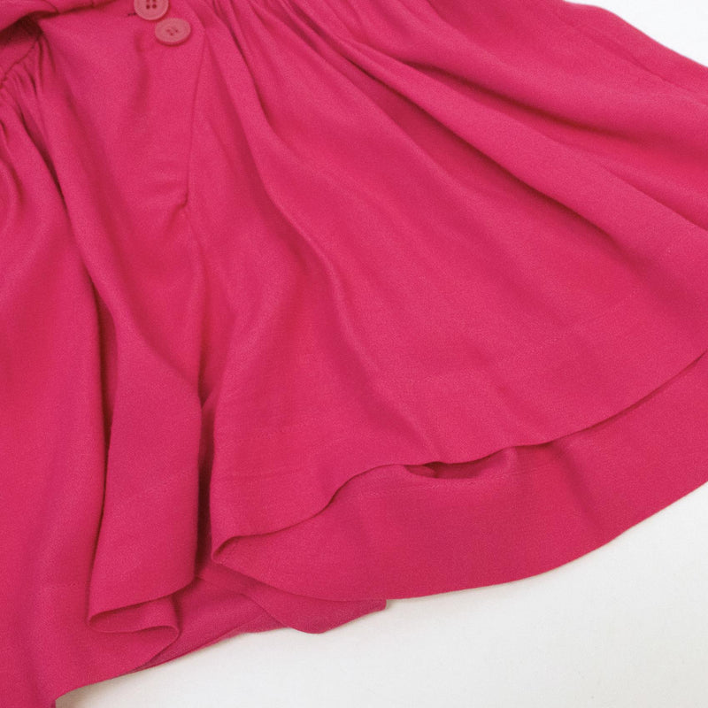 Iro Crossover Hot Pink Rayon Playsuit with Cropped Sleeves