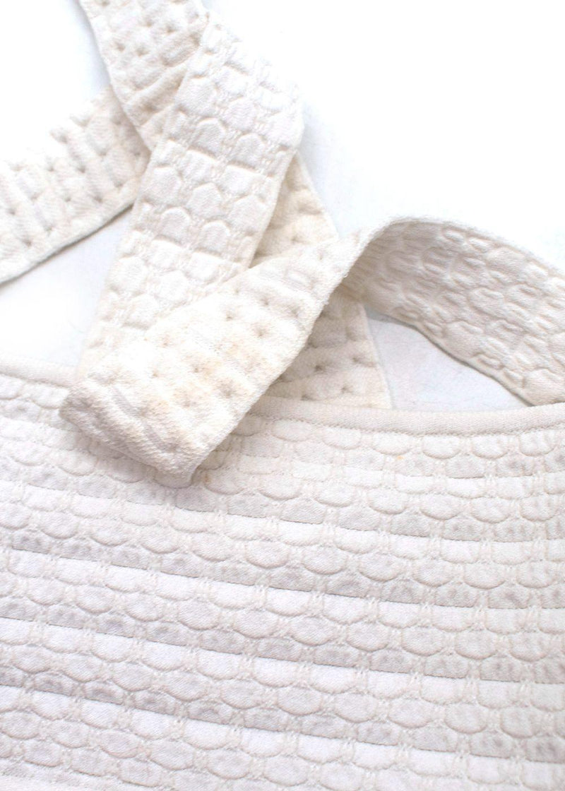 White Sleeveless Knitted Dress