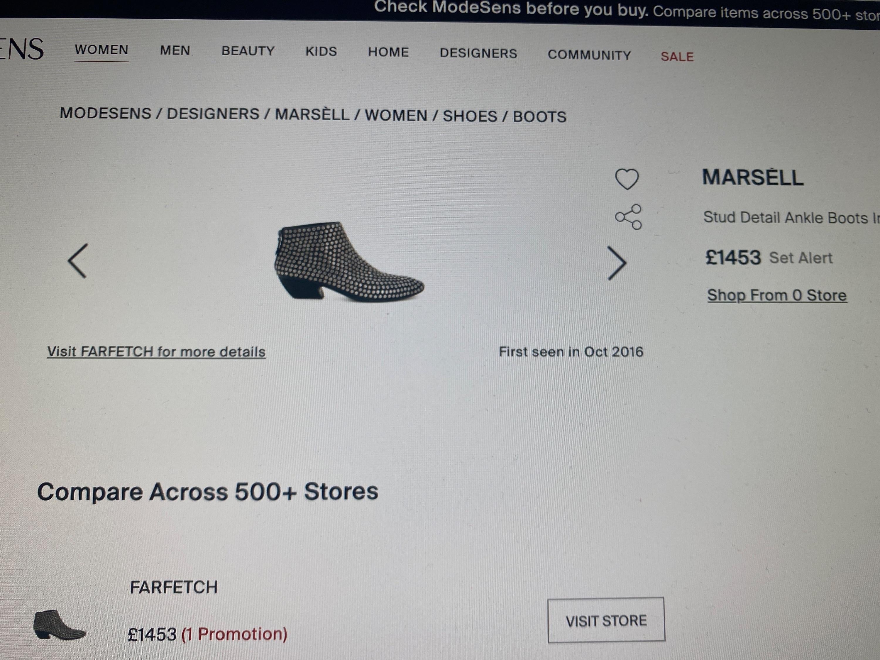 Black Leather Studded Pointed Toe Boots