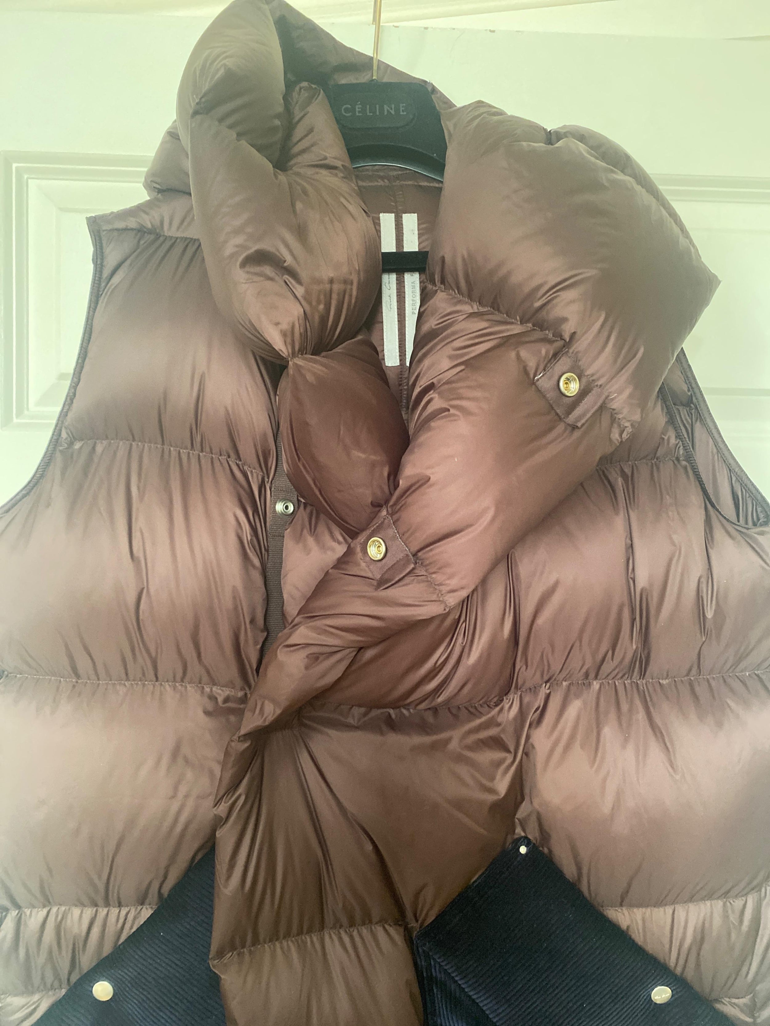 Rick Owens Brown Oversized Gilet