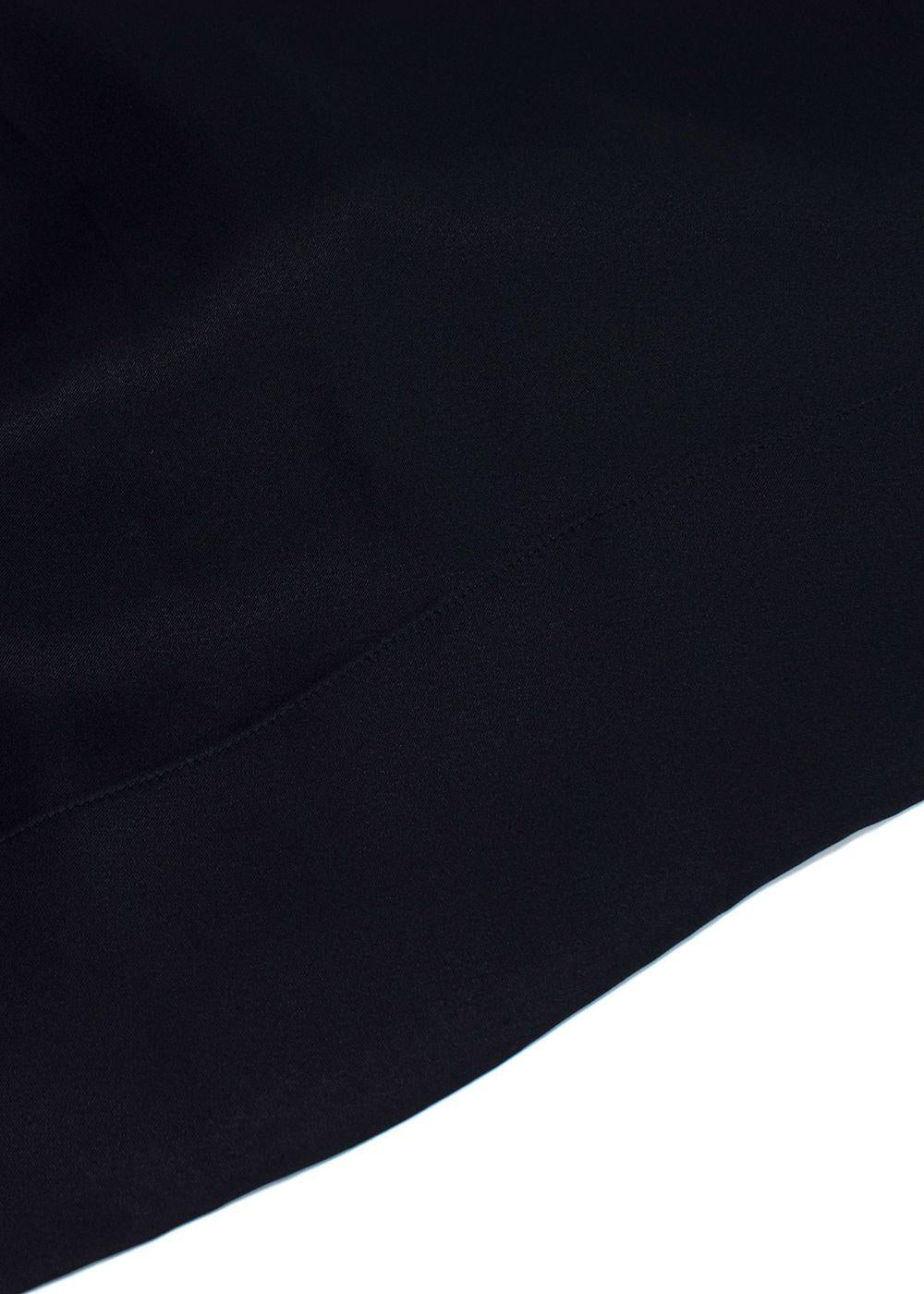 Celine Black Silk Contrast-lapel Mini Dress