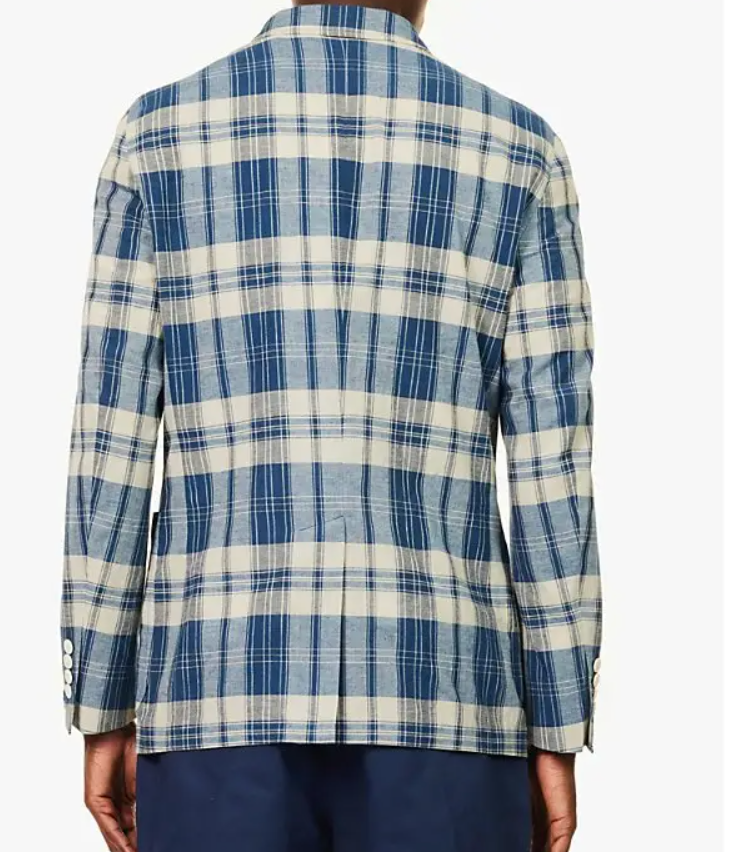 Ralph Lauren  Checked Single-Breasted Cotton Blazer