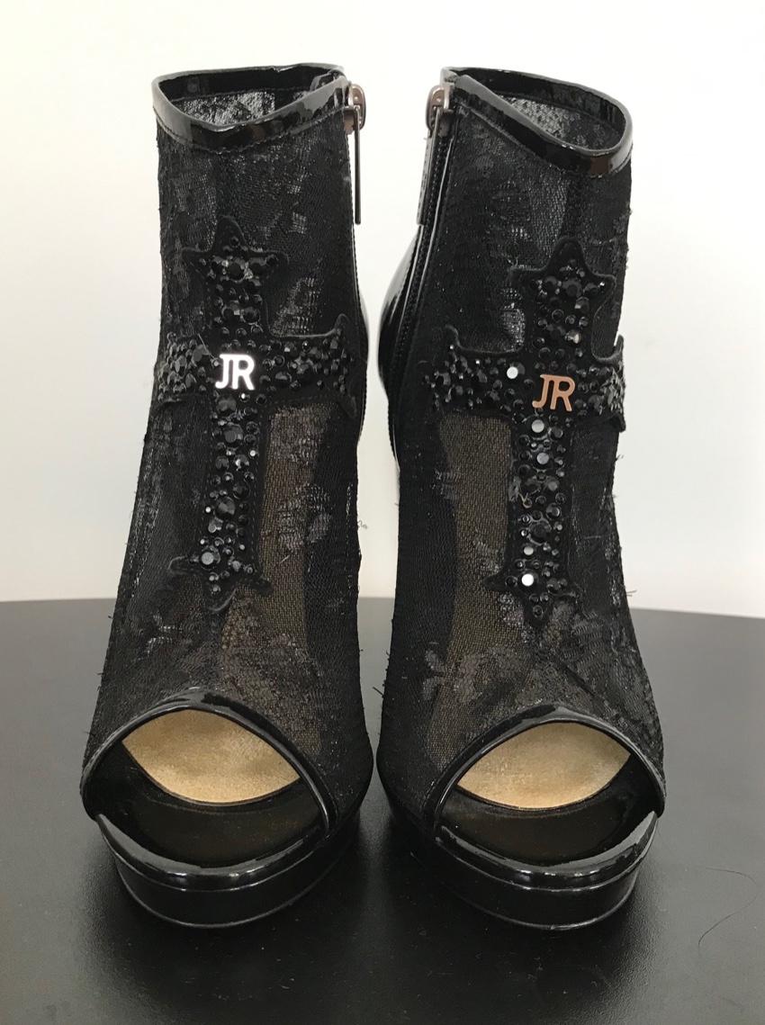 John Richmond lace rhinestone ankle boots