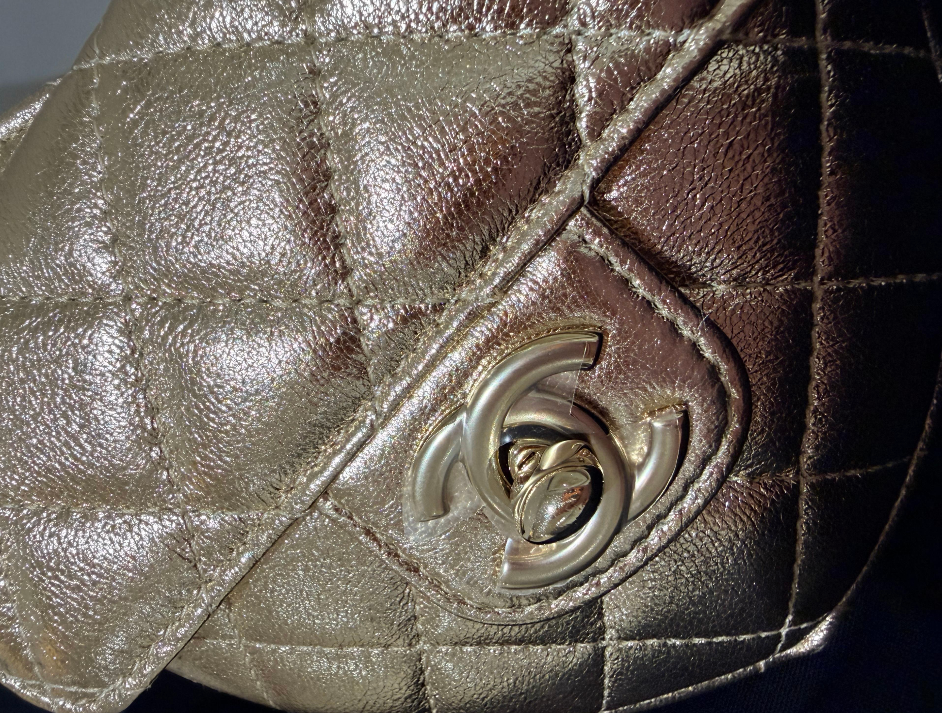 Chanel Gold Quilted Heart Bag