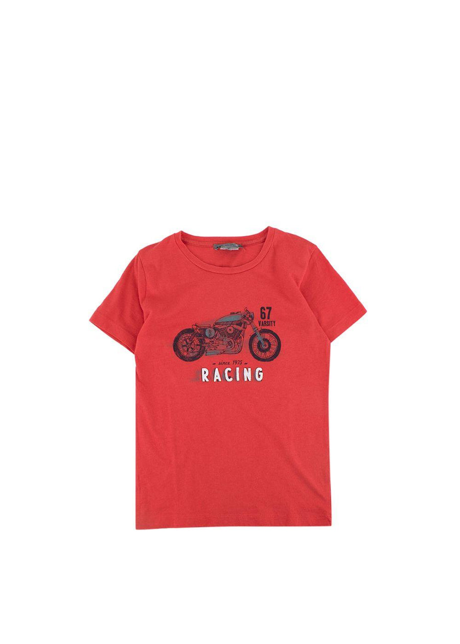 Kids 6Y Red Bike Print Cotton Jersey T-Shirt