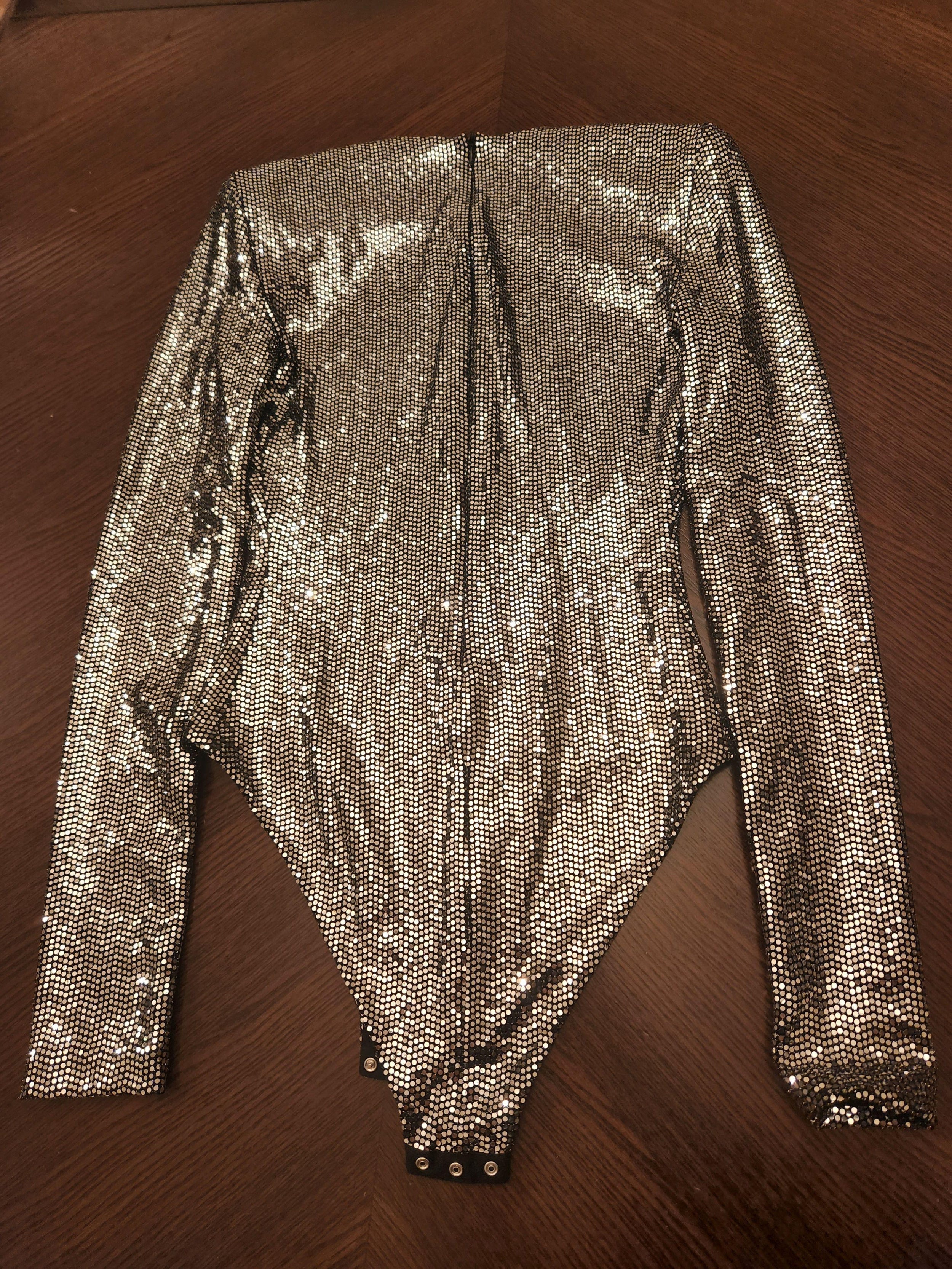 Silver Sequin Bodysuit