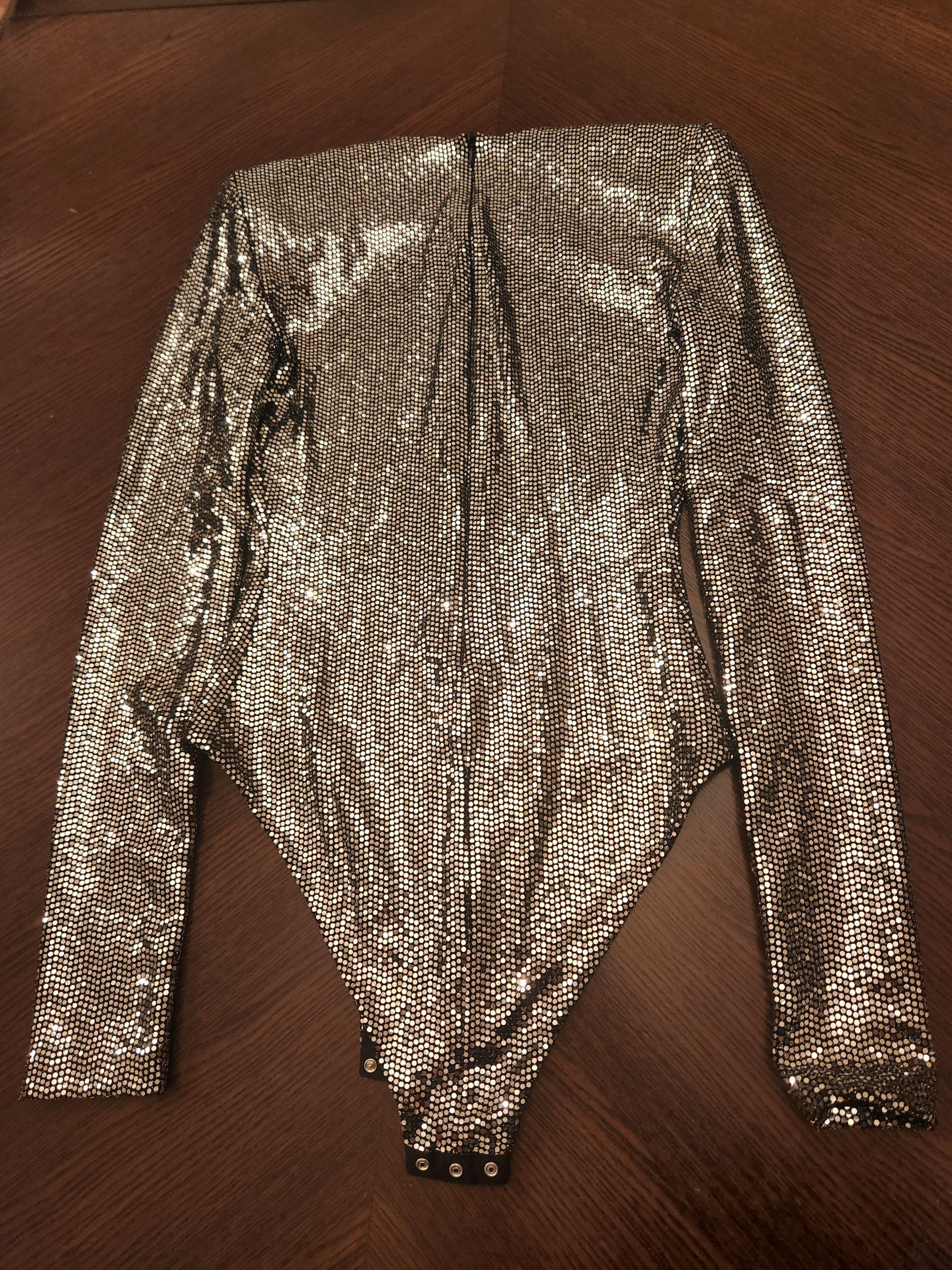 Silver Sequin Bodysuit