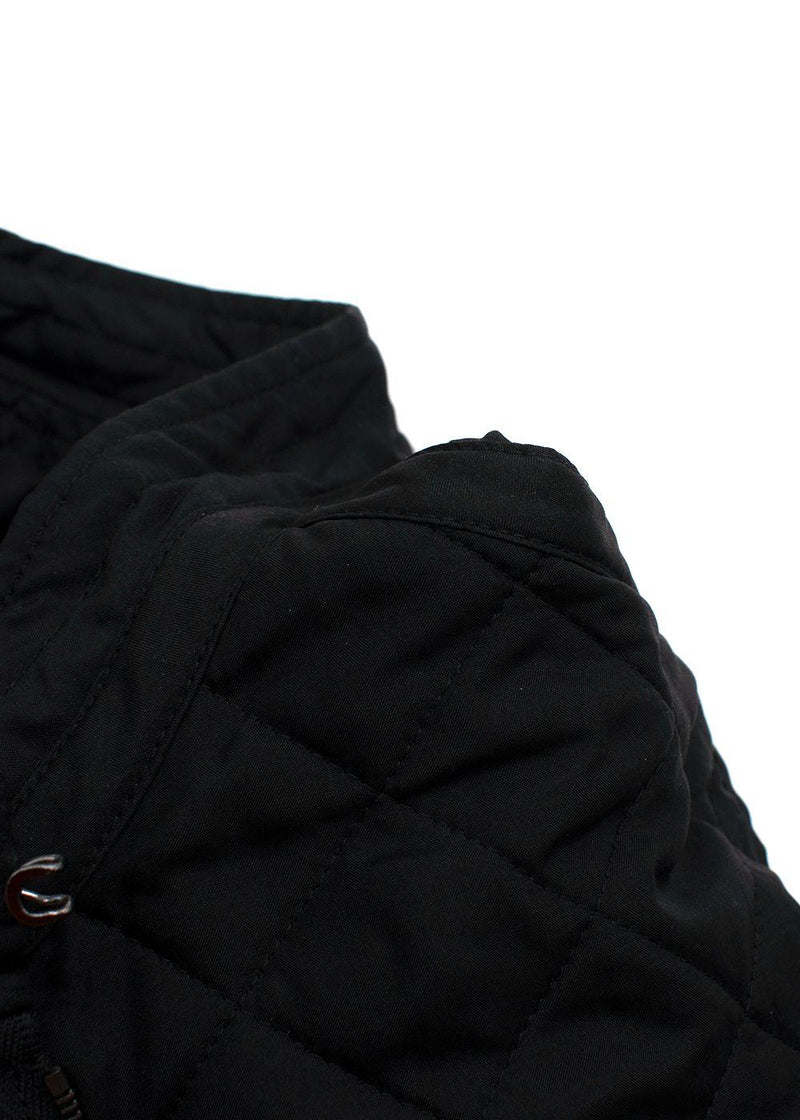 Dior Black Quilted Zip Front Jump Suit