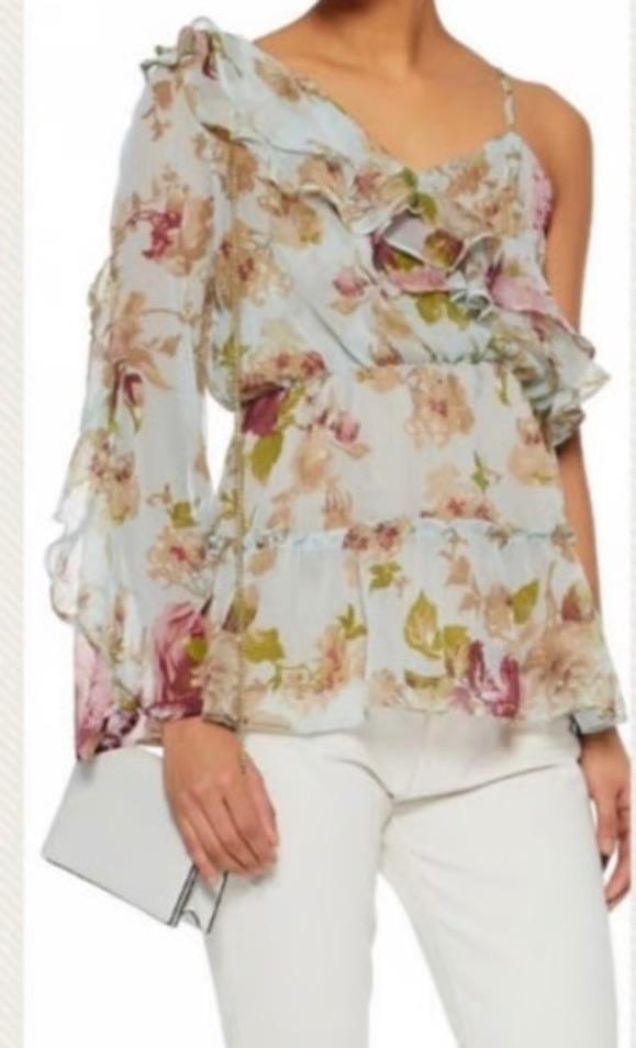 Walter Baker Floral One Shoulder Blouse