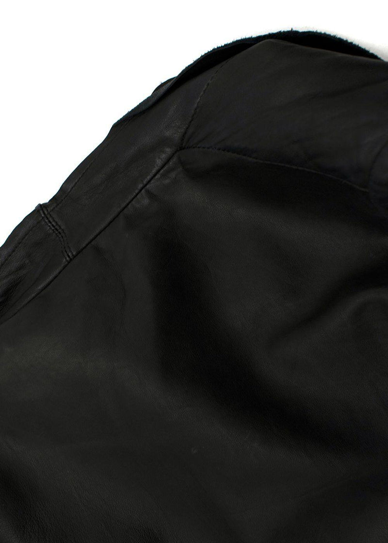 Rick Owens Black Asymmetric Leather Jacket