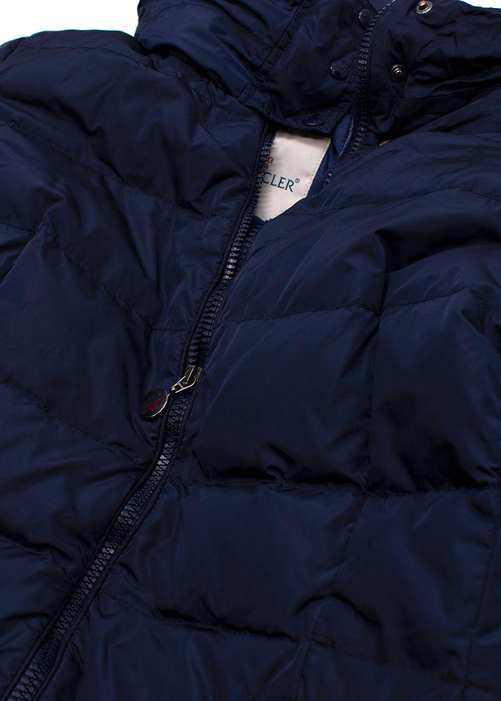 Moncler Navy Flammette Long Down Puffer Coat