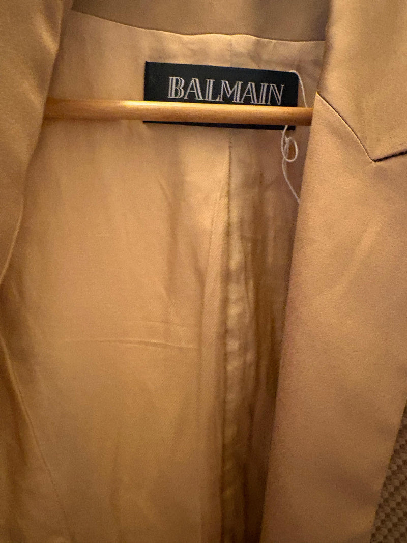 Balmain Silk/Cotton Double Breasted Blazer
