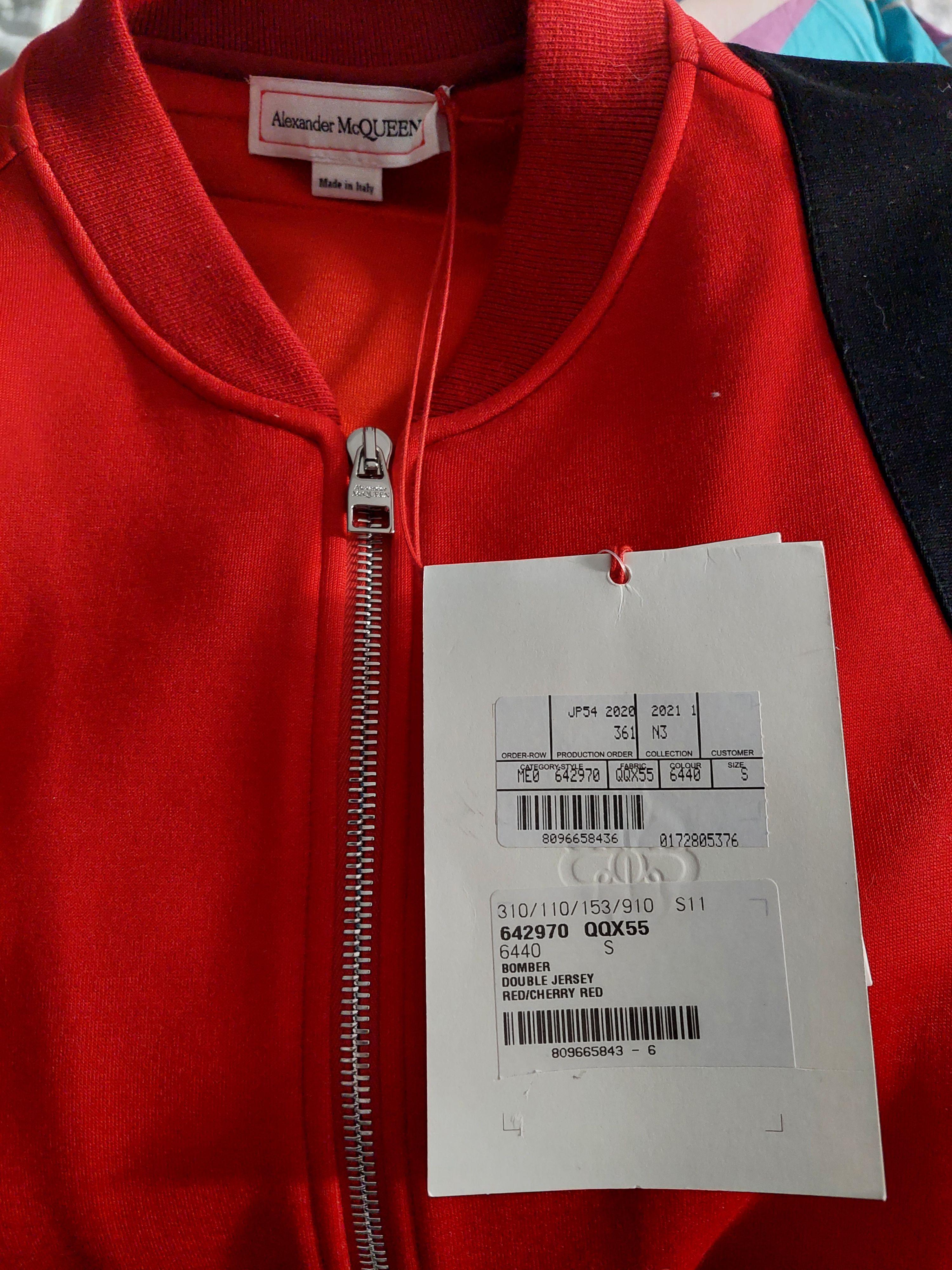 Alexander McQueen Red Harness Strap Bomber Jacket