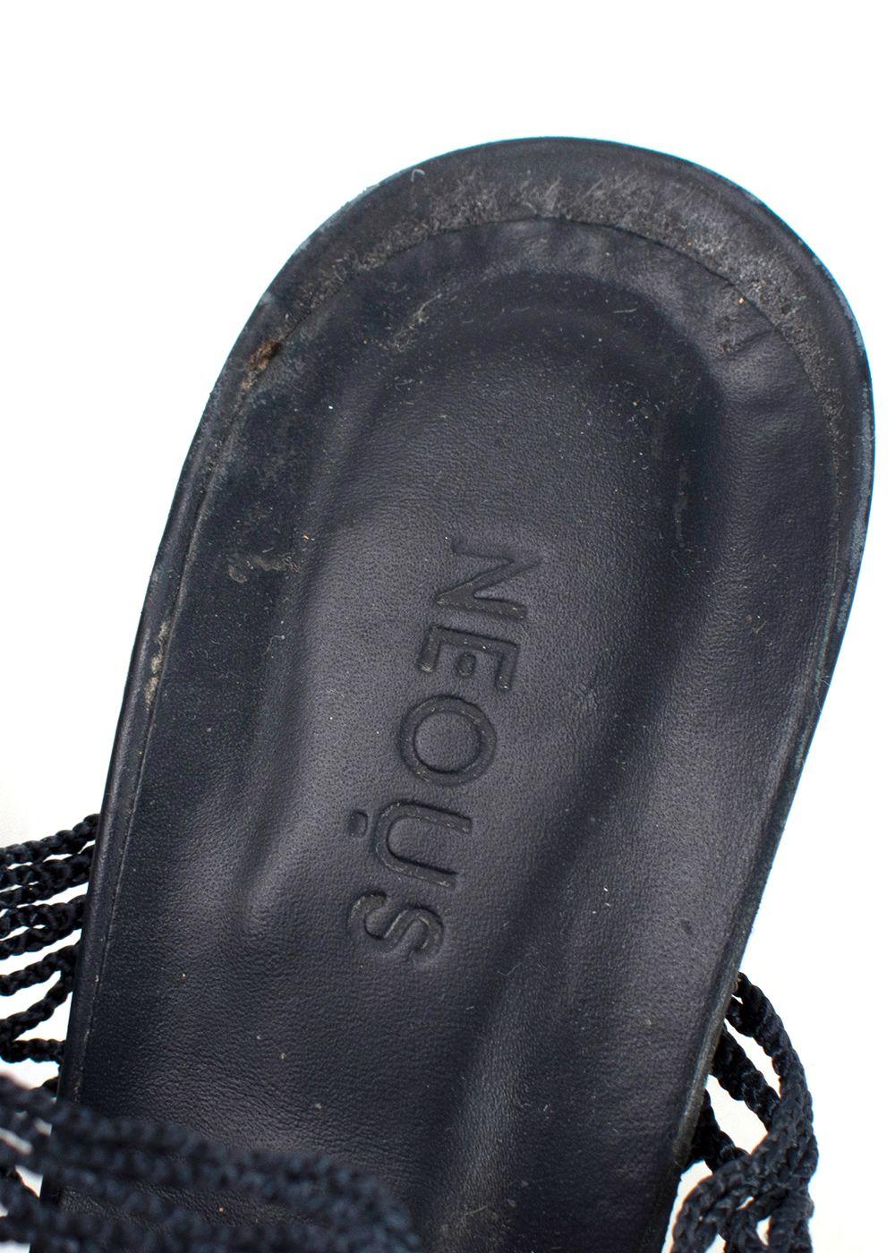 Neous Navy Bophy Fishnet Mules