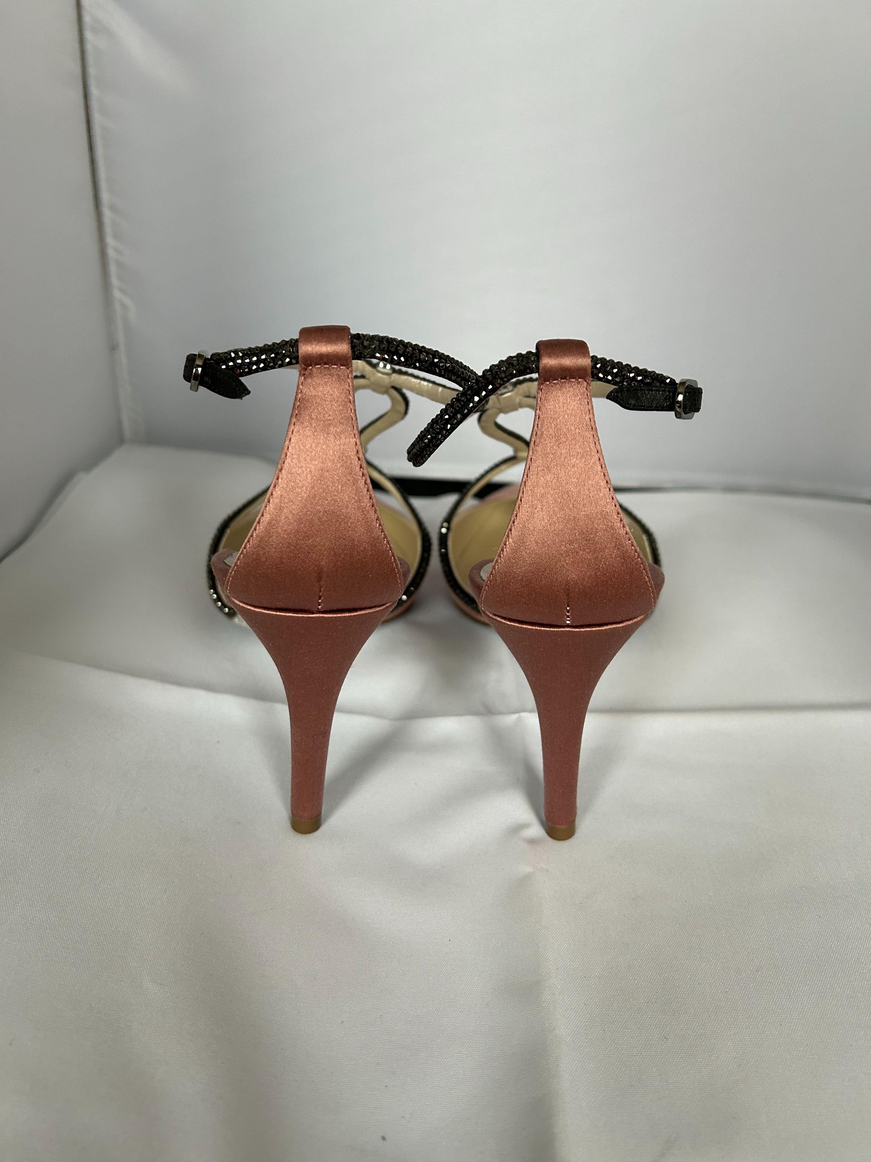 Rene Caovilla Pink Satin Heels