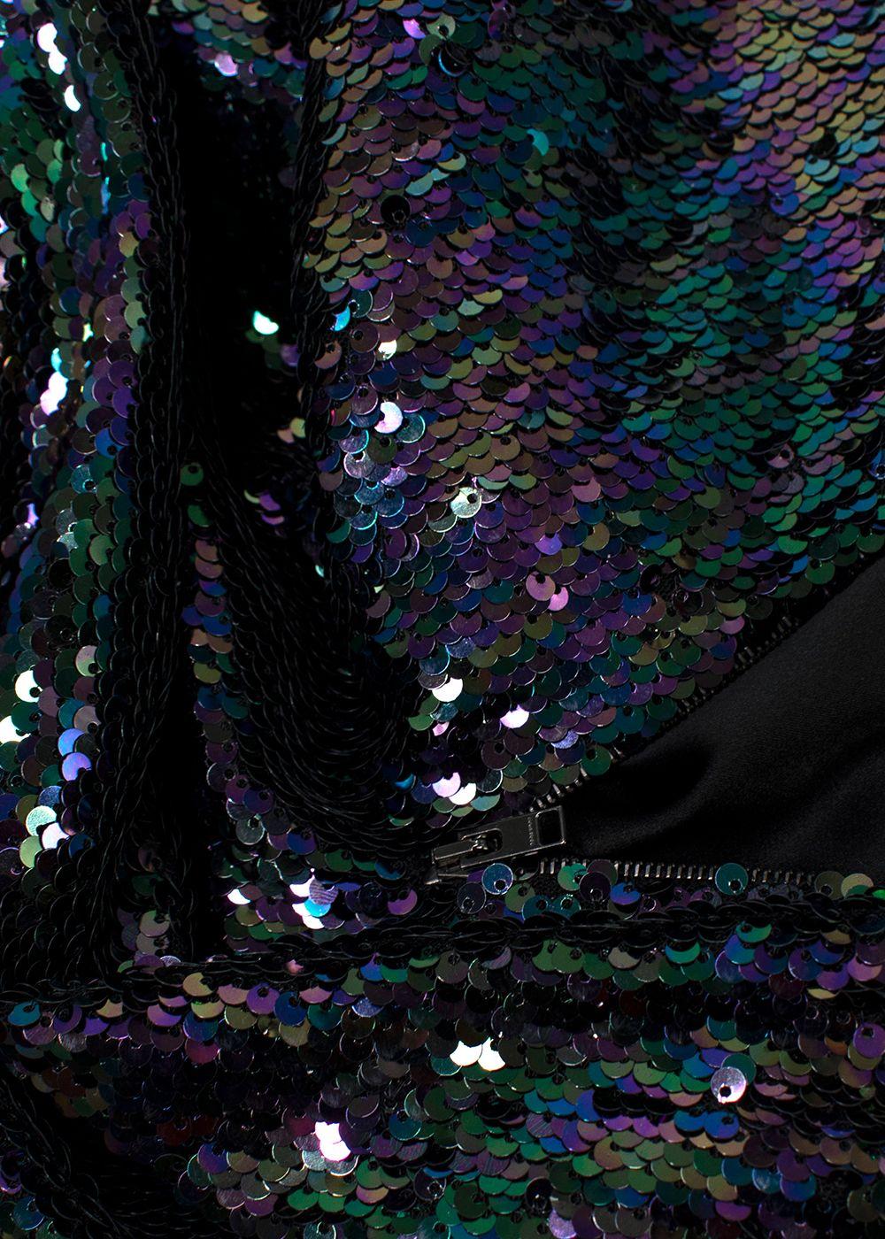 Alexander Terekhov Teal and Purple Sequin Mini Skirt