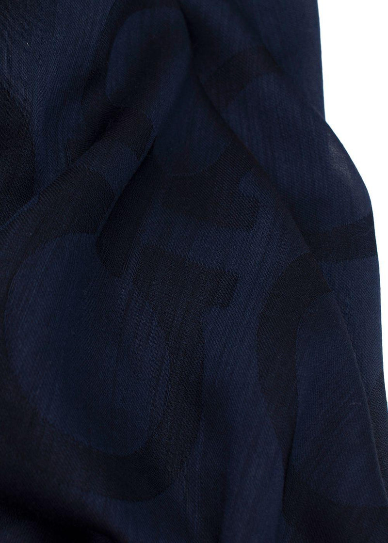 Blue Gancini Print Scarf
