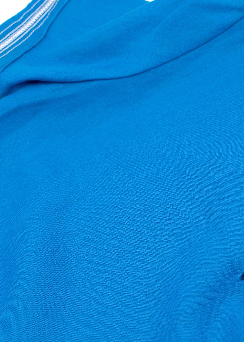Loro Piana Blue flax embroidered hem shift dress