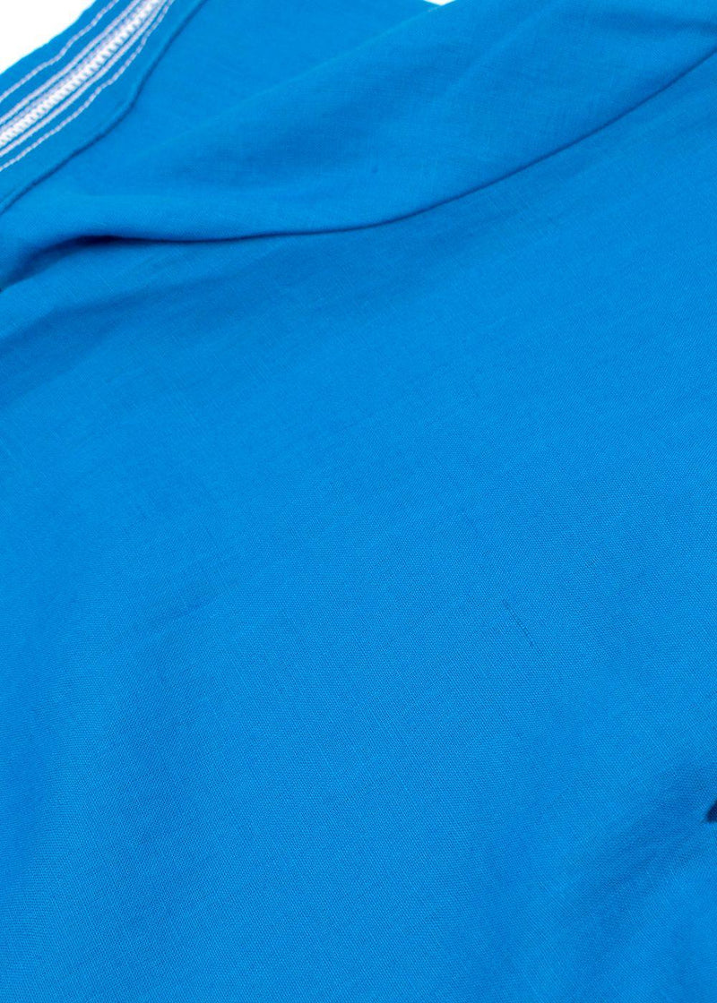 Loro Piana Blue flax embroidered hem shift dress