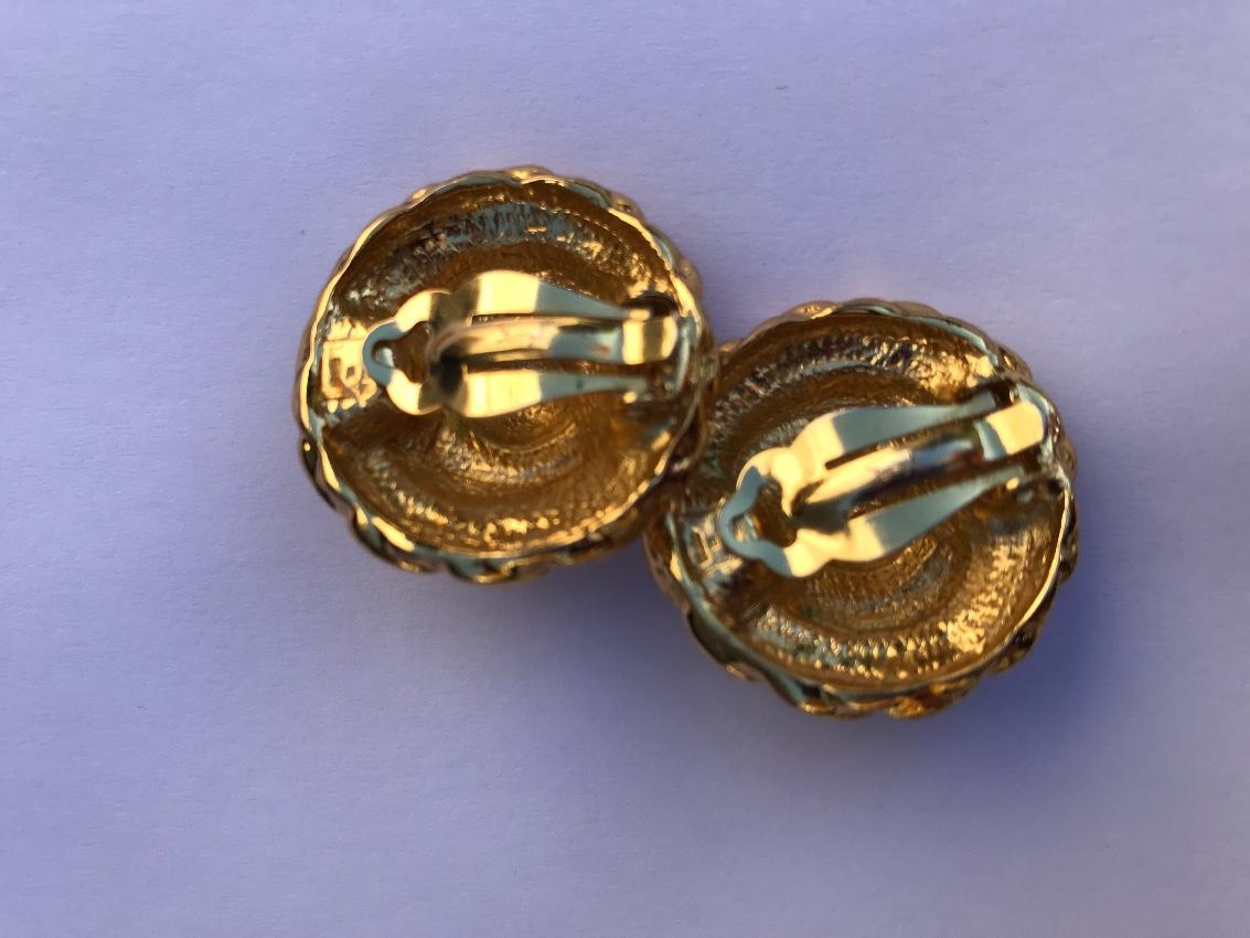 YSL Vintage Gold Plated Couture Earrings