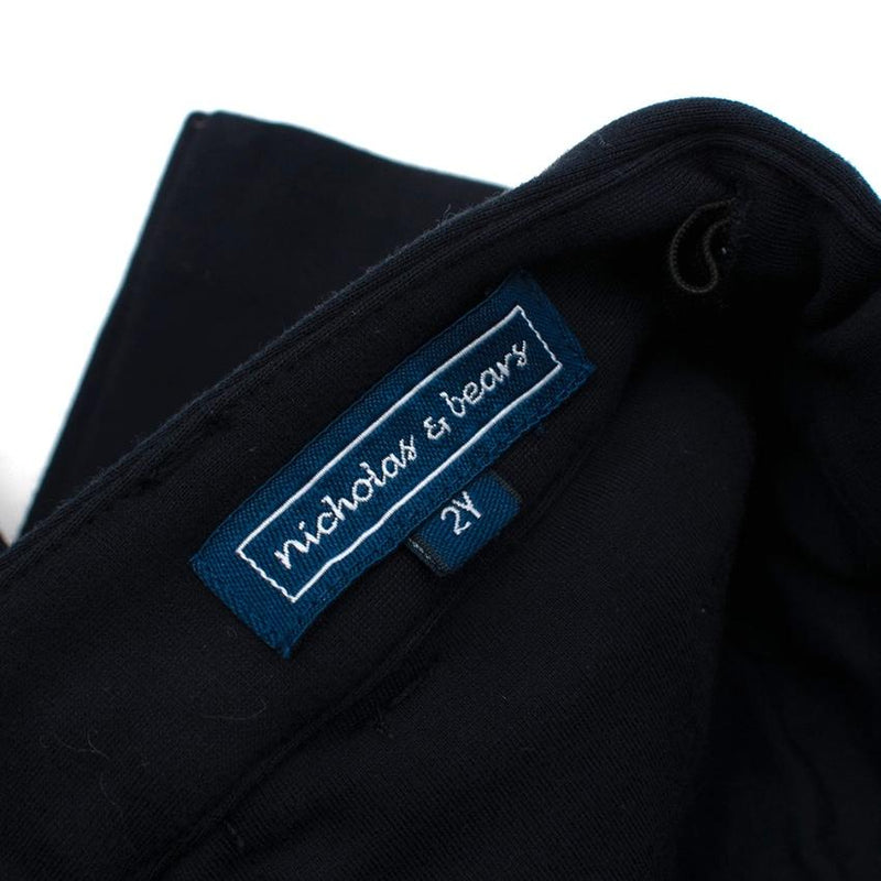 Nicholas & Bears Navy Jersey Trousers with Pleats
