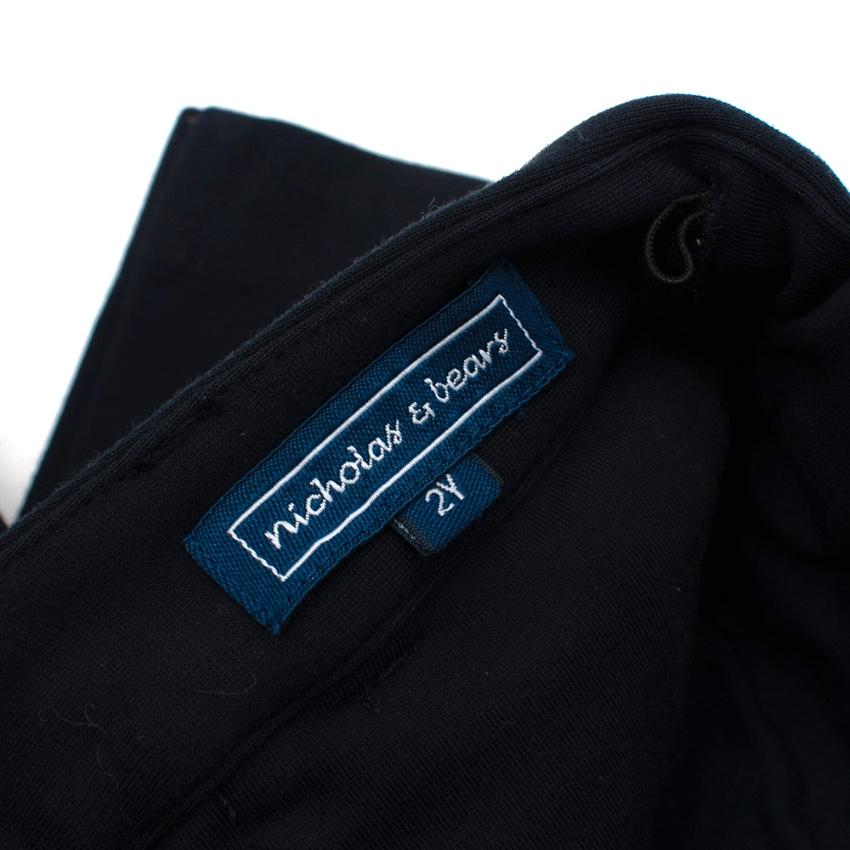 Nicholas & Bears Navy Jersey Trousers with Pleats