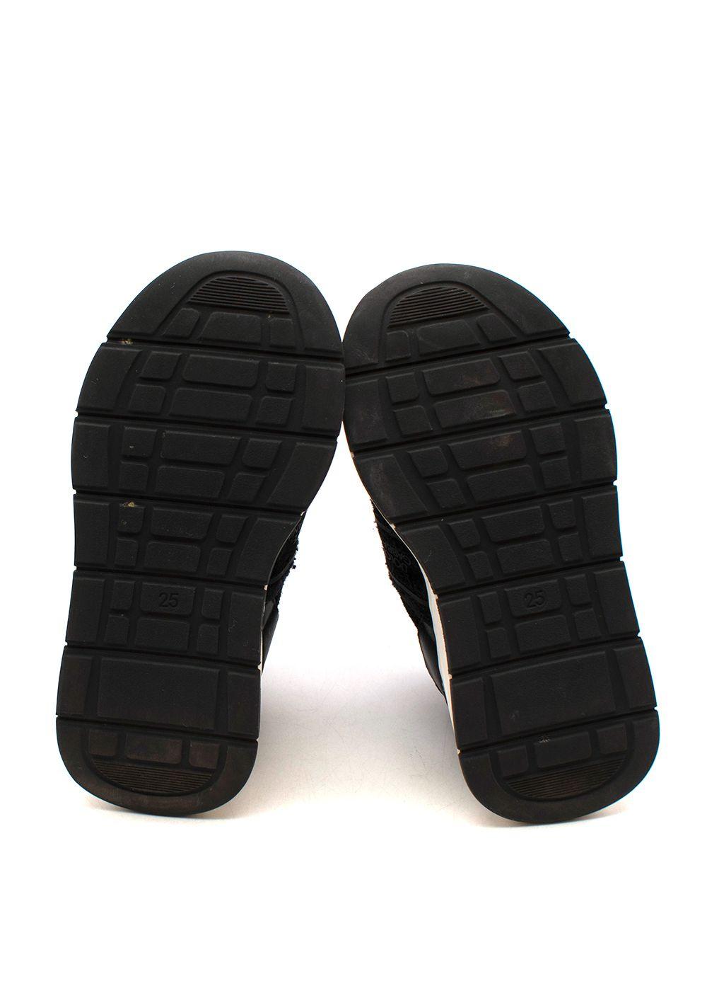 Black suede & mesh logo trainers
