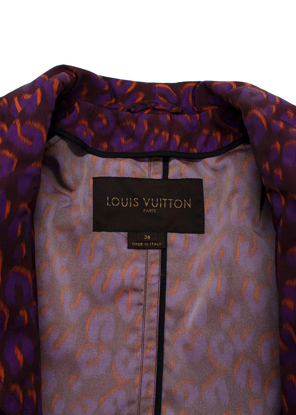 Louis Vuitton Purple Leopard Print Trench Coat