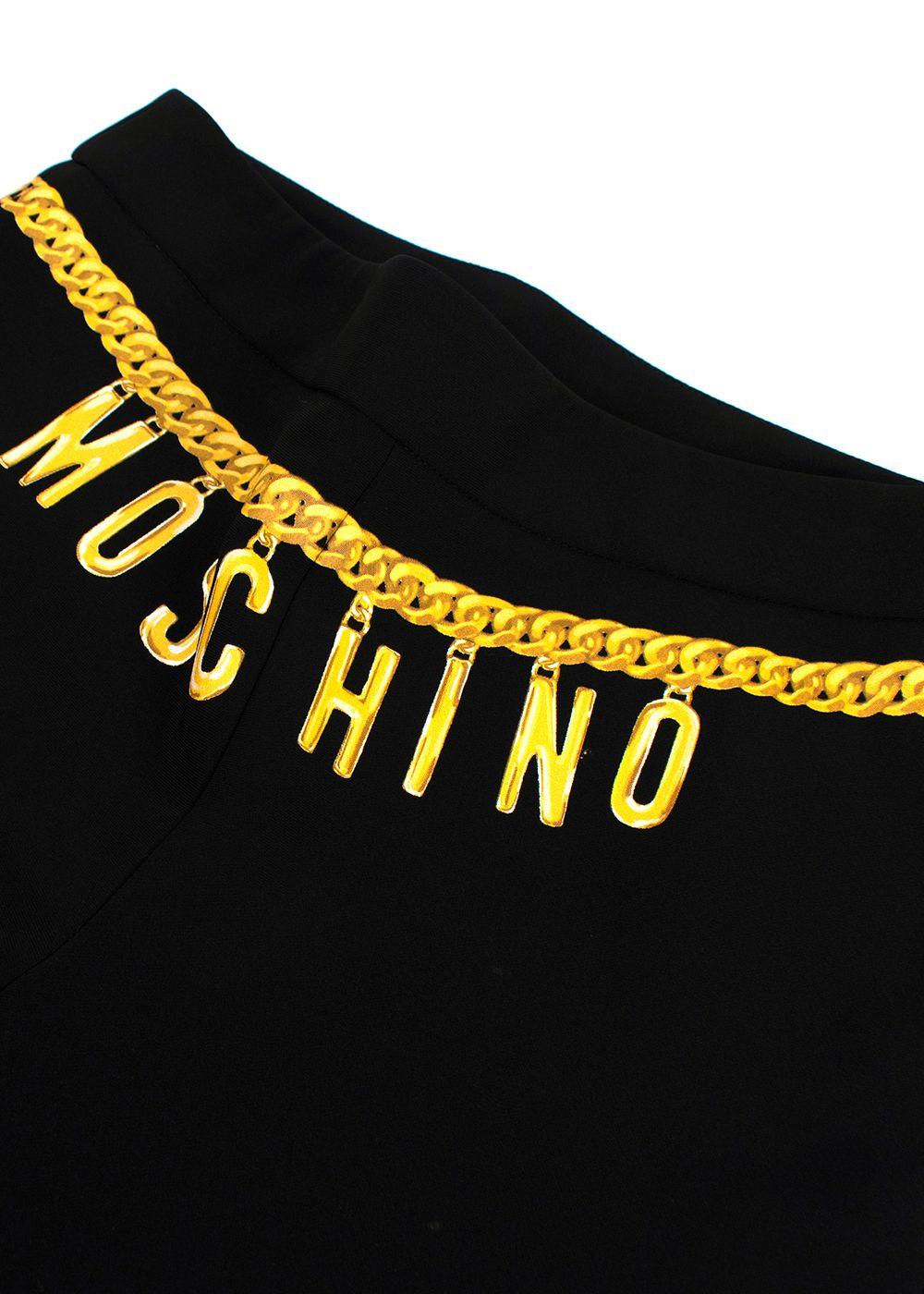 Moschino Couture Black Chain Print Trousers