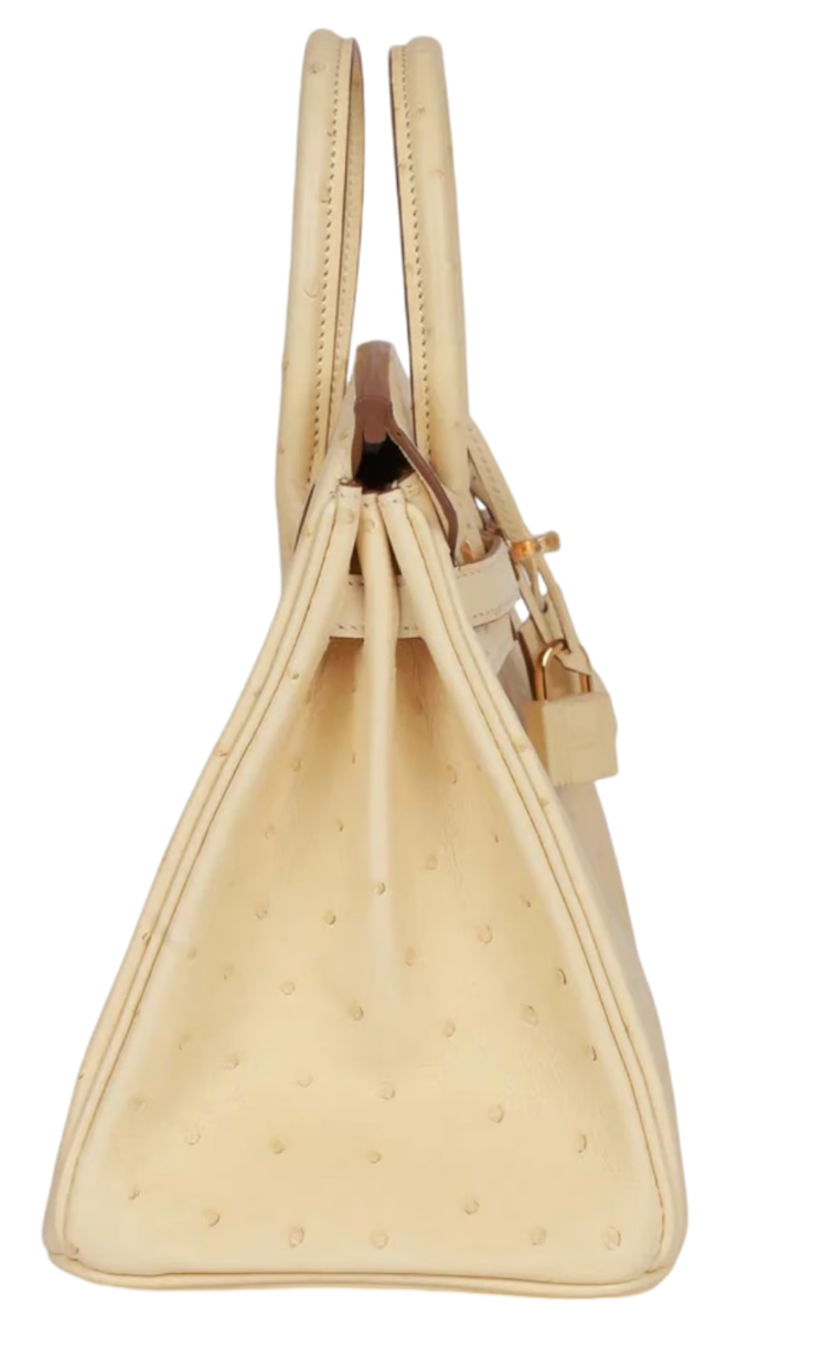 Hermès Birkin 25 Autruche Vanille Gold Hardware