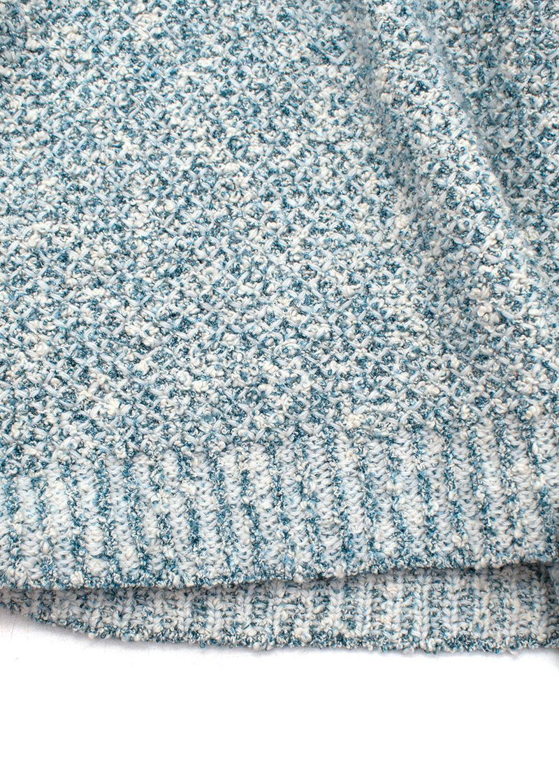 Maison Ullens Blue Tweed Crew Neck Jumper