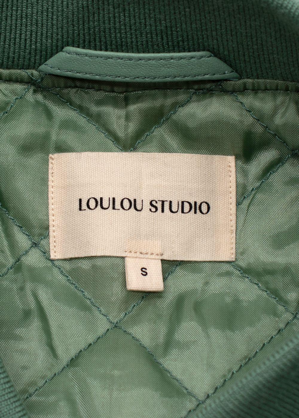 Lou Lou Studio Mint Brava Oversized Leather Bomber Jacket