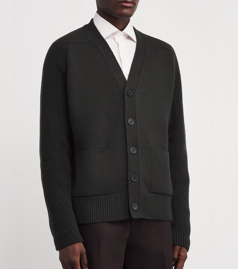 Johnstons Of Elgin Cashmere Ribbed Cardigan
