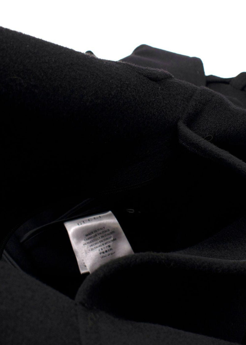 Gucci Black Cape with Floral Embroidery