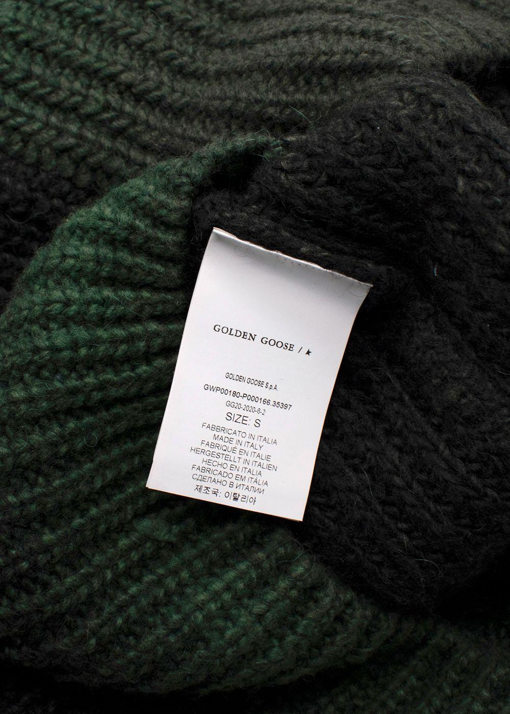 Golden Goose Green Alpaca and Wool Blend Belted Cardigan